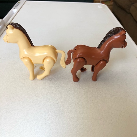 Vintage MACAU Horse Figures Toy Farm Animal Moveable Legs Tail Tan & Brown 3” - Picture 11 of 12